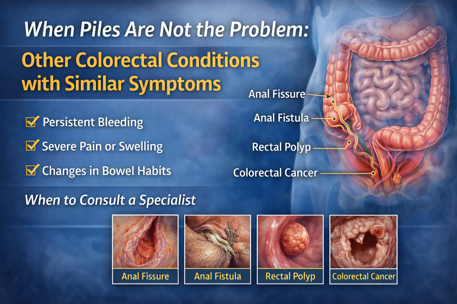 When Piles Are Not the Problem: Other Colorectal Conditions With Similar Symptoms