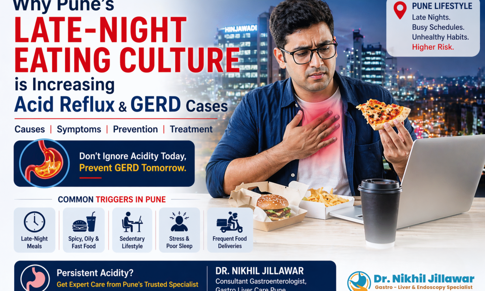 Why Pune’s Late-Night Eating Culture is Increasing Acid Reflux and GERD Cases